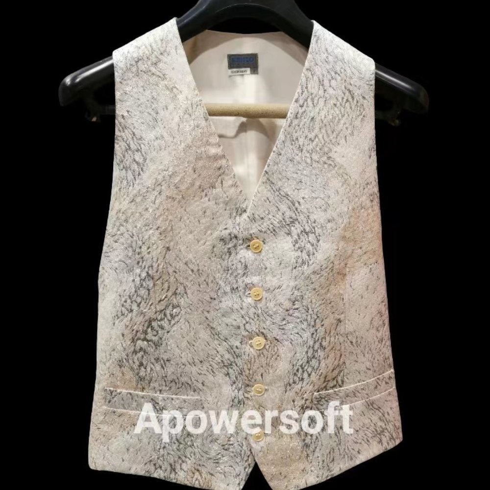 Extraordinarily Rare and Valuable VTG Ivory Pure Silk Vest by KENZO COLLECTION